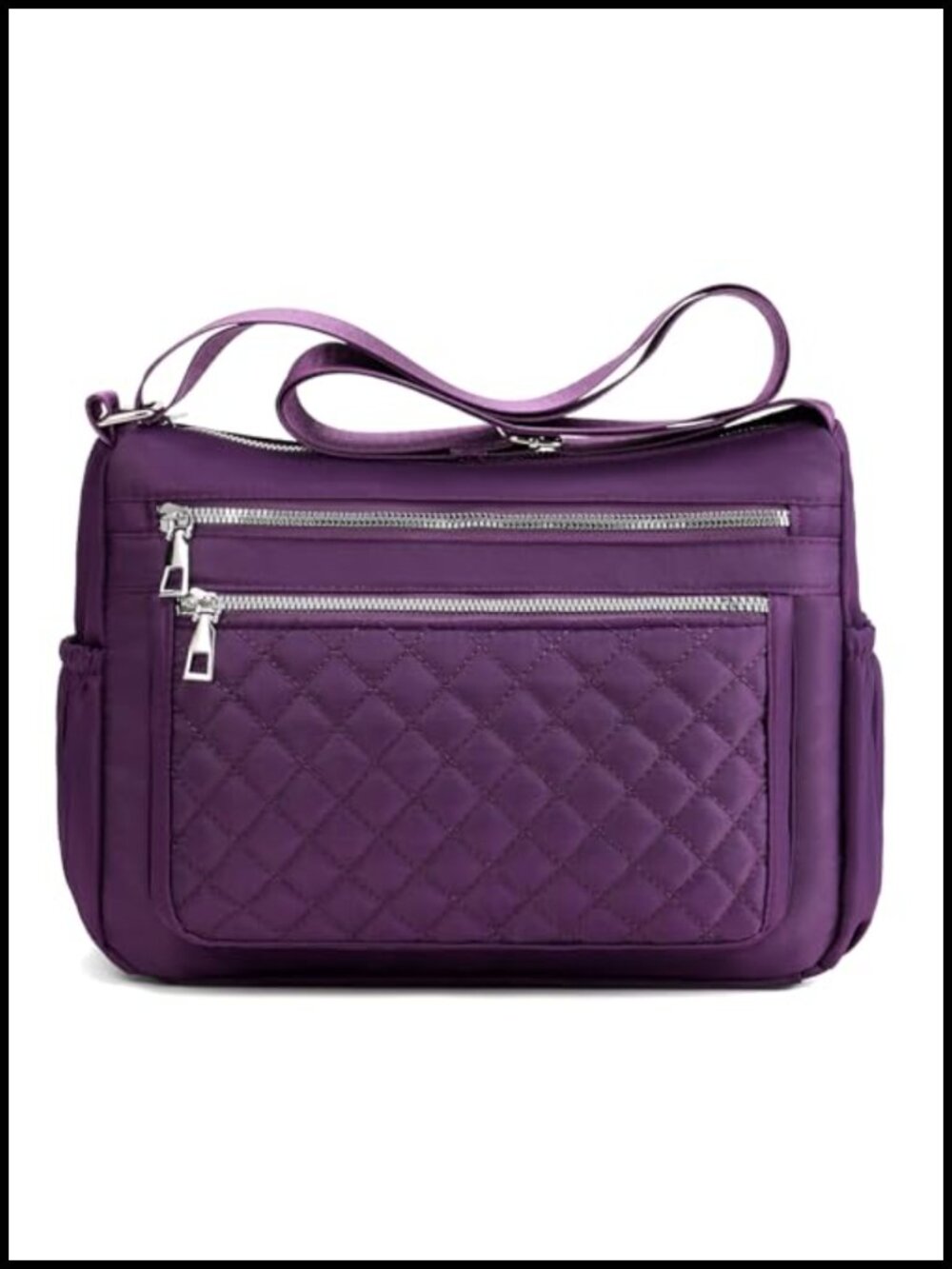 Nylon Crossbody Bag Multi Pocket Lightweight Water Resistant Travel Purse